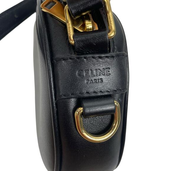 Celine C Charm Quilted Calfskin Small Crossbody Camera Bag Black Gold 2019 - Picture 10 of 16